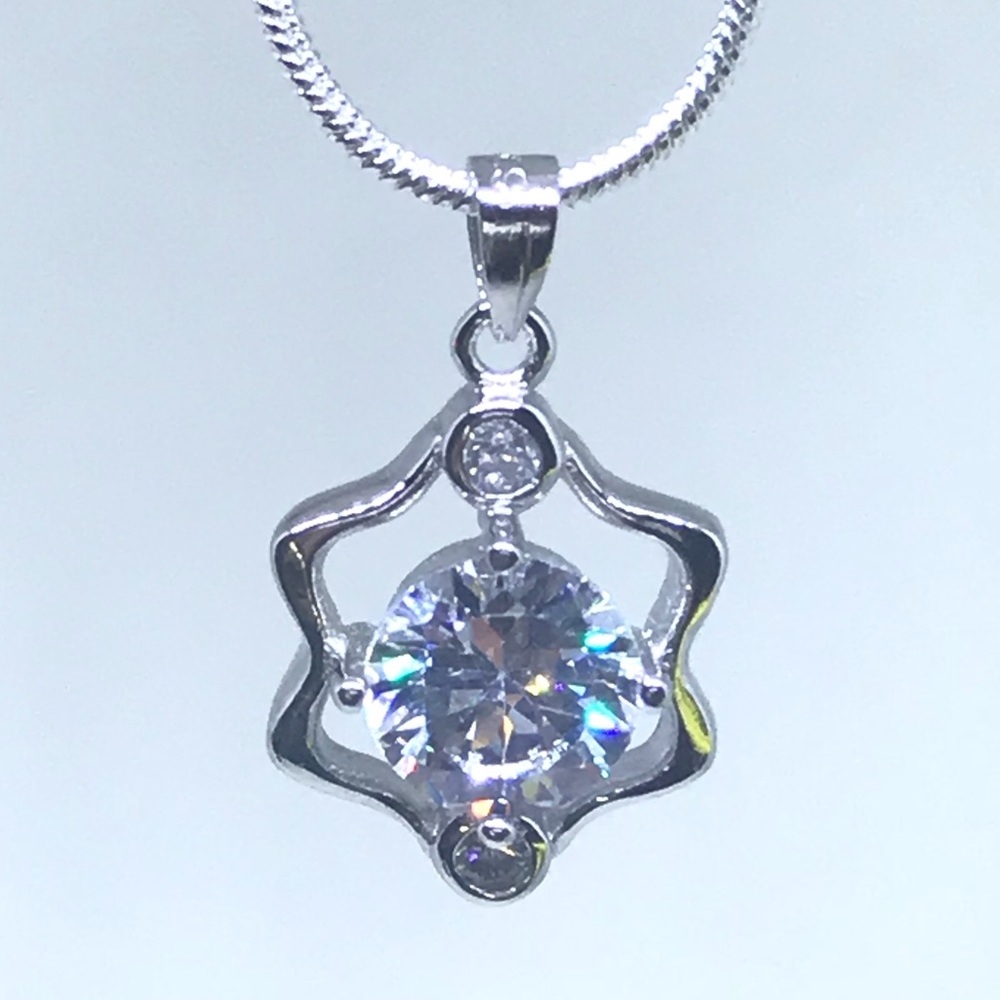 925 silver CZ pendant and chain